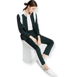 Tory Burch Sport Conifer Green Color-Block Track Pants Size Small
